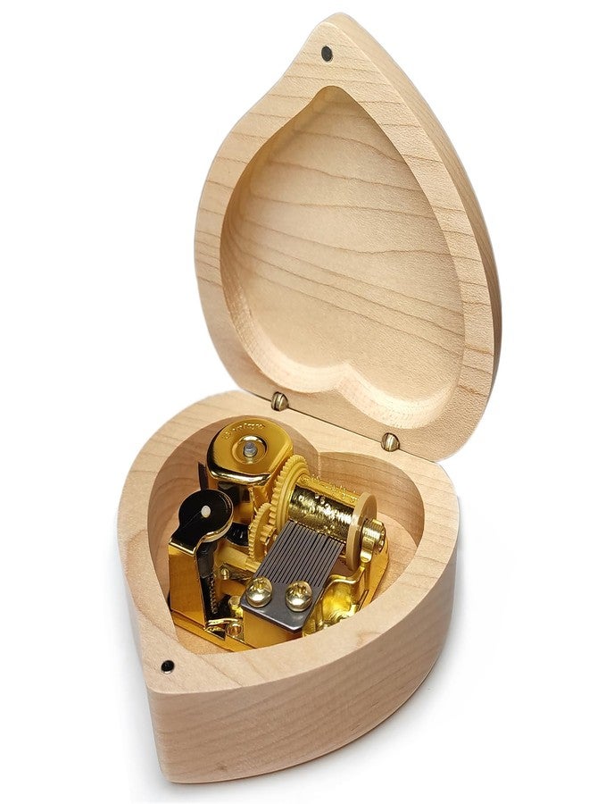 falado Heart Shaped Maple Wood Music Box Wind Up and Golden Movement Music Box for Christmas/Birthday/Valentine's Day (Song:You are My Sunshine) - Image 1
